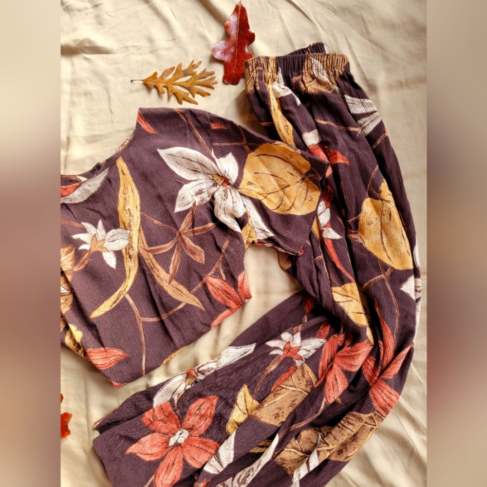 Southern Lady Autumn Print 2pc Skirt Set